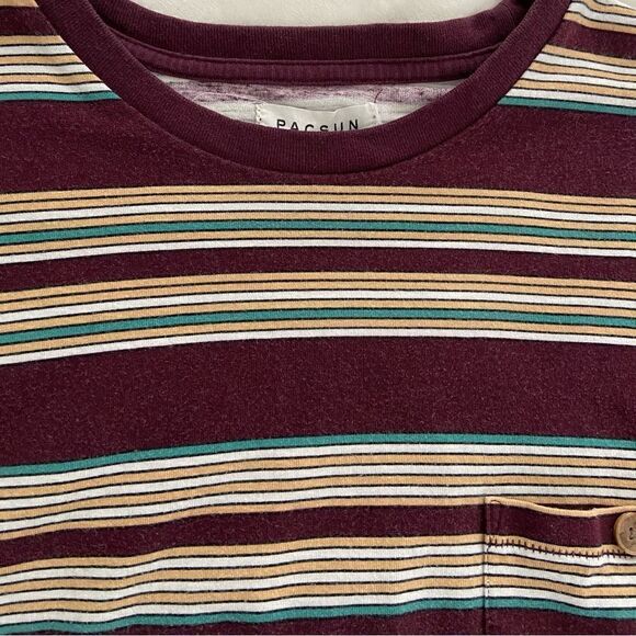 PacSun Striped Crewneck Long Sleeve Shirt Vintage Y2K Preppy‎ Size XL - Picture 3 of 10